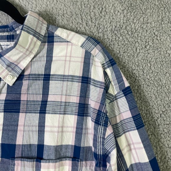 Old Navy Shirt XXL White Blue Mens Button Down Collard - Picture 2 of 12